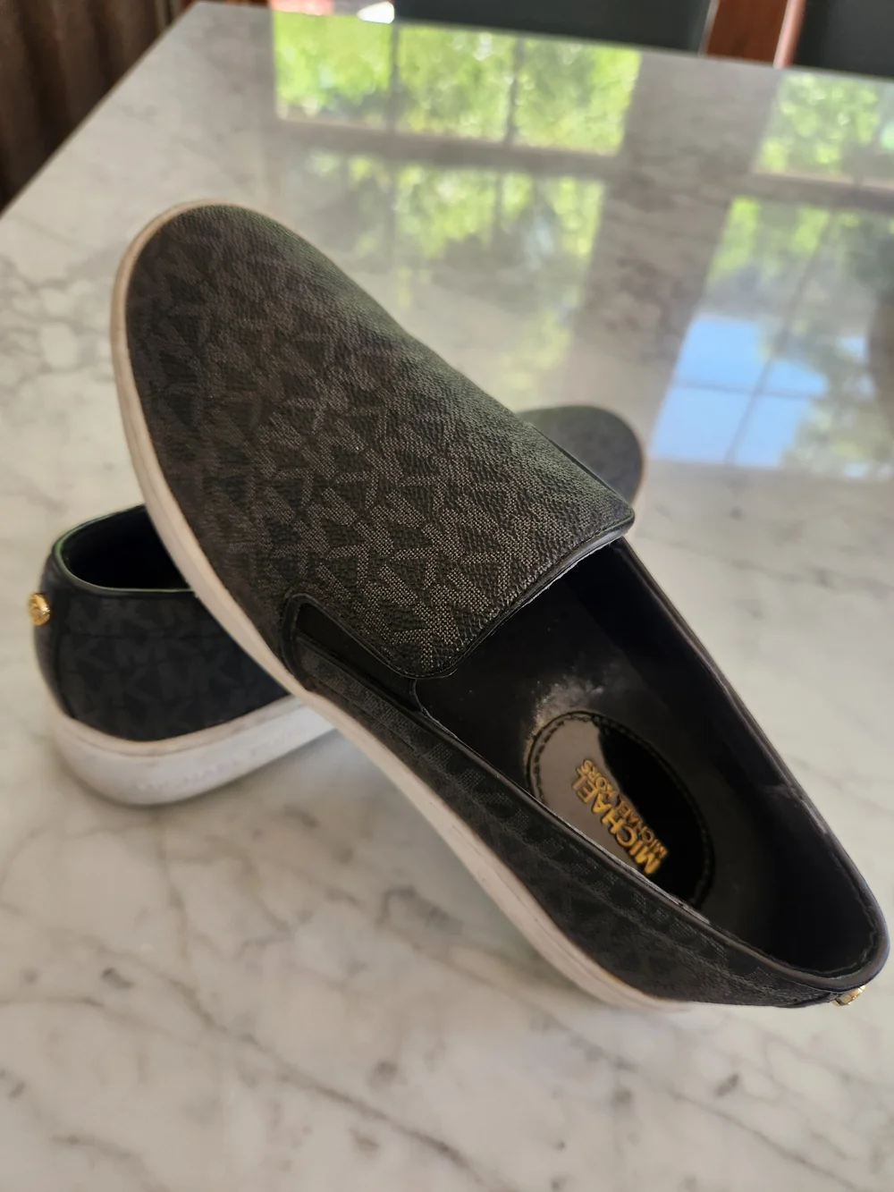Michael Kors Black Logo Slip-On Sneakers